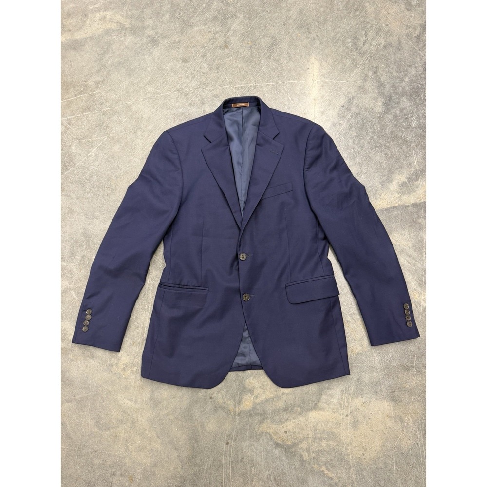 Peter Millar 40R Navy Blue 100% Wool 2 Button Double Vented Union Made Blazer